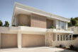 decobatten on facade and garage door.